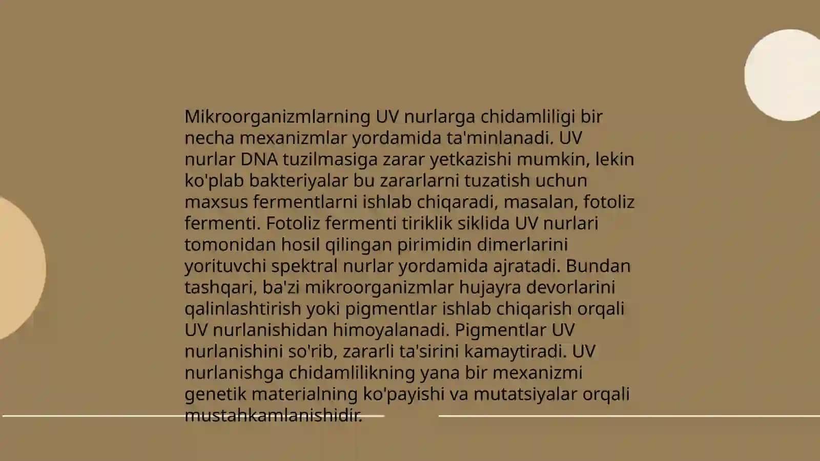 Mikroorganizmlarda ultrabinafsha nurlarga chidamliligi. Fotoreaktivatsiya hodisasi 4