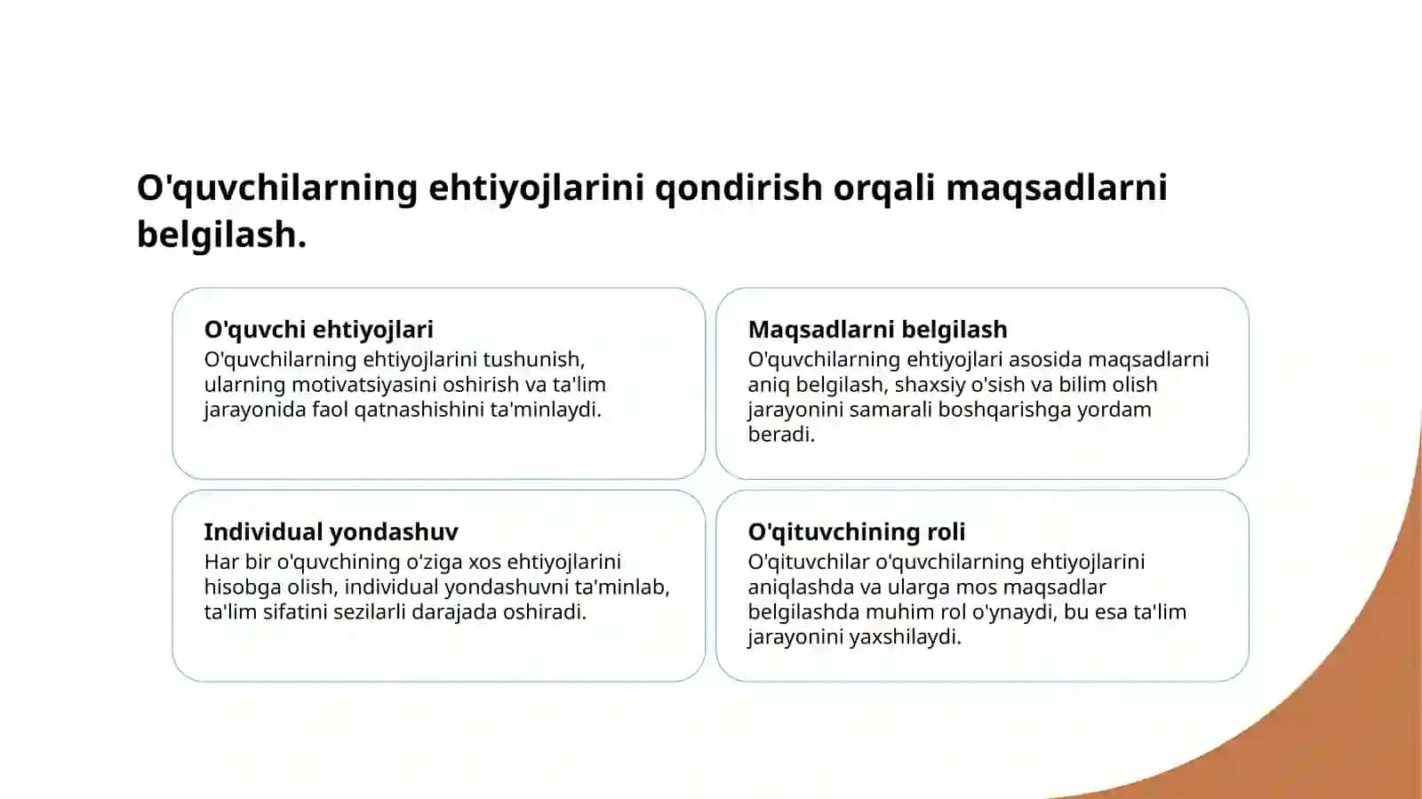 Tarbiya psixologiyasi maqsadi, vositalari va metodlari 4