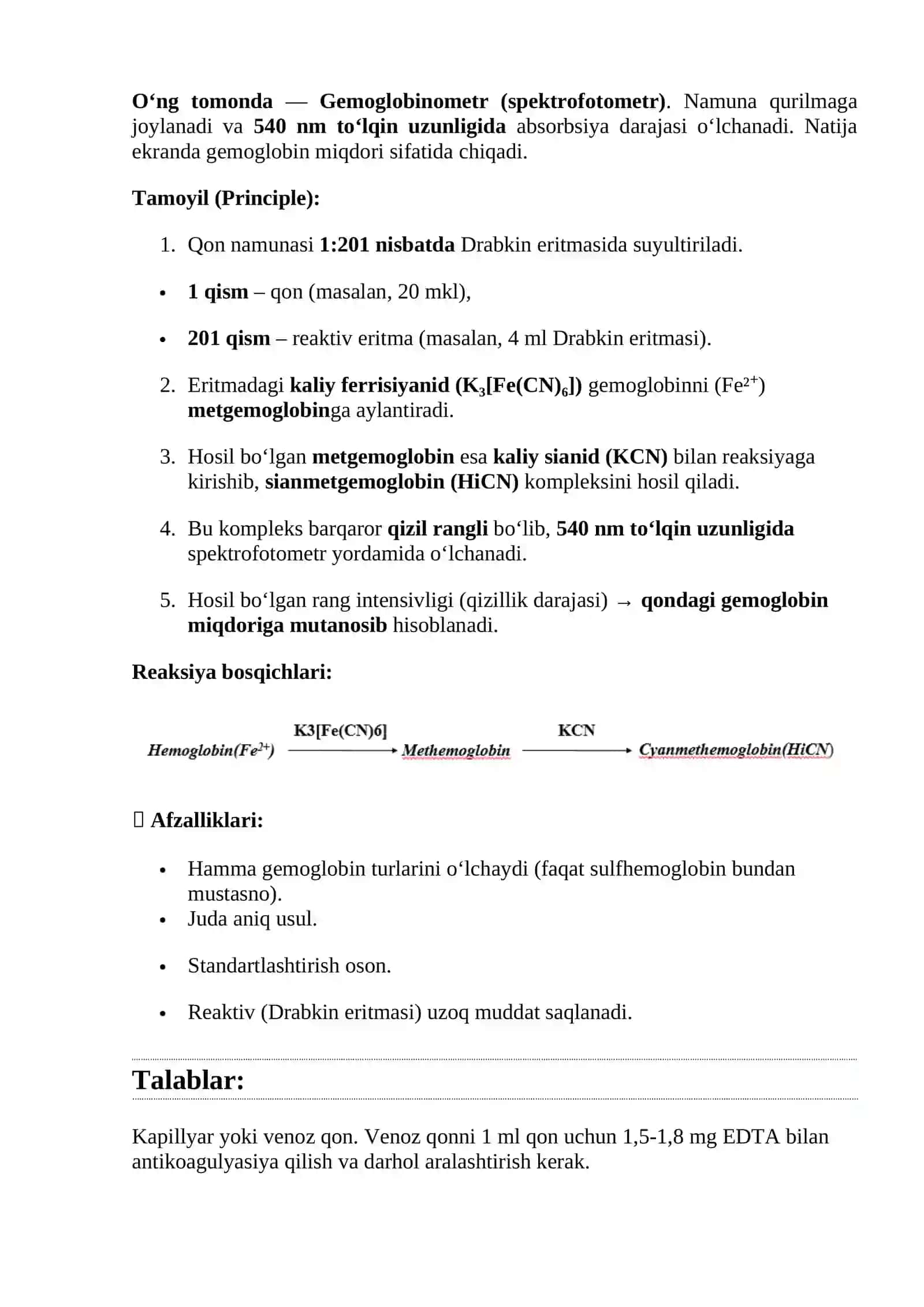 1-laboratoriya ishi. Qonda gemoglobin miqdorini aniqlash 4
