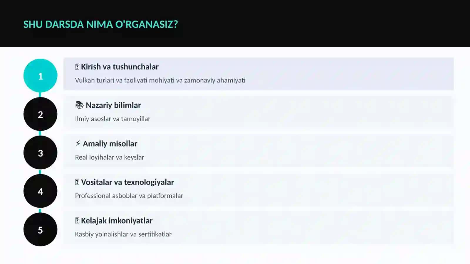 Vulkan turlari va faoliyati 4
