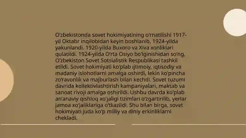 Oʻzbekistonda mustabid maʼmuriy - buyruqbozlik tizimini shakllanishi 4