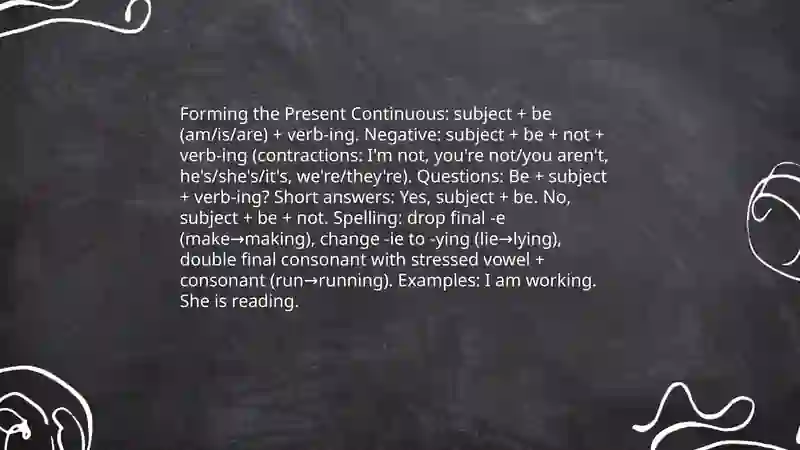 Present continuous ingliz tilida 4