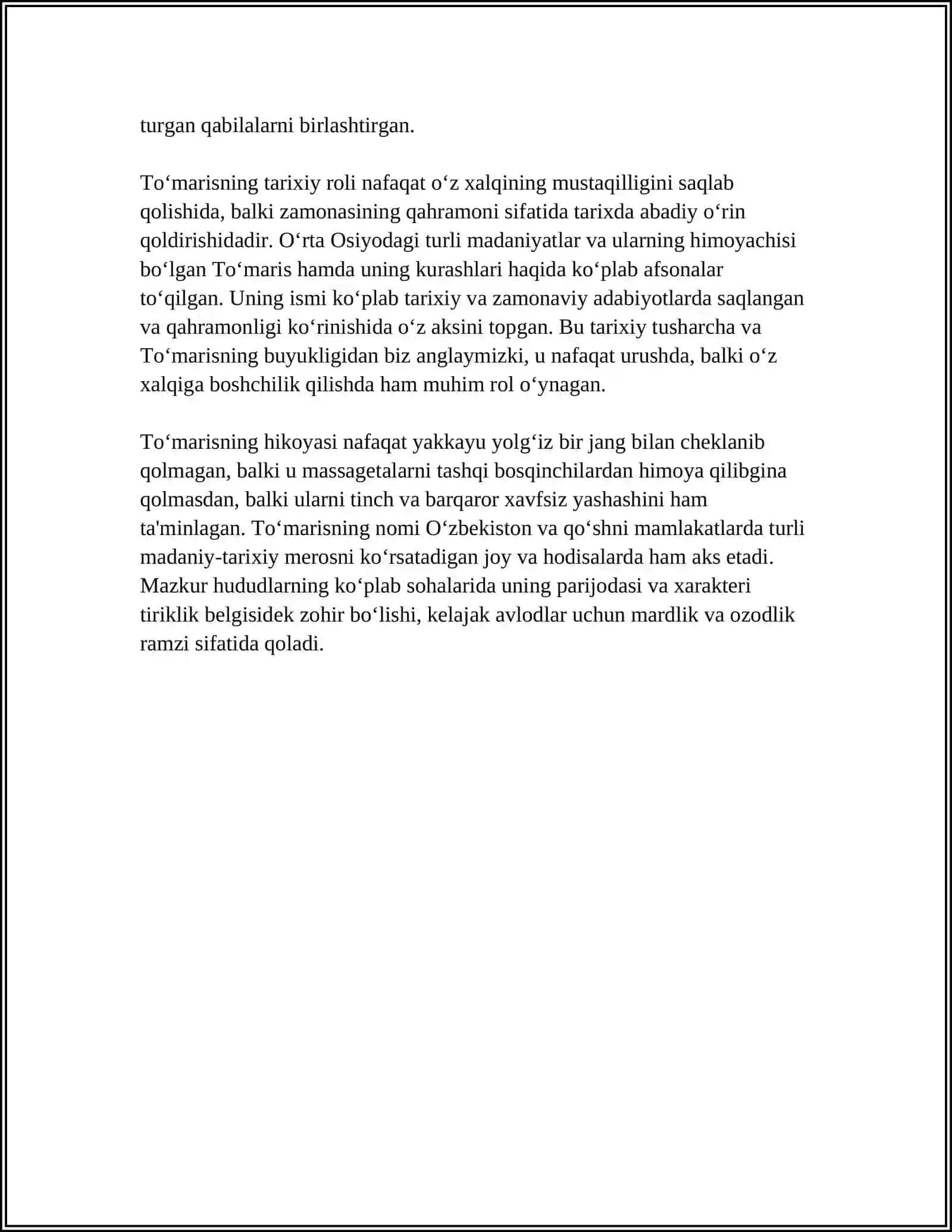 TOʻMARIS VA SHIROQ JASORATI REFERAT 4