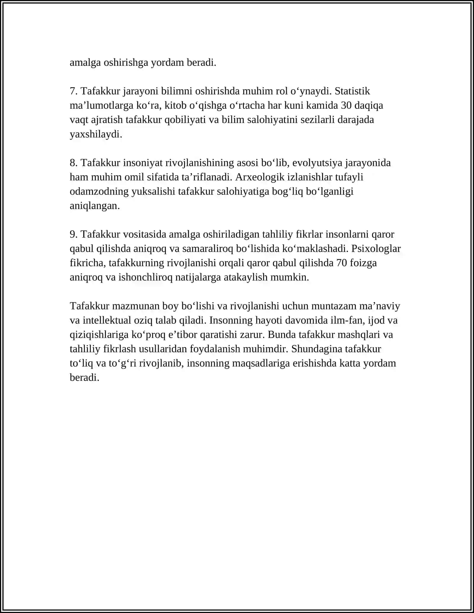 Tafakkurning fazilatlari 4