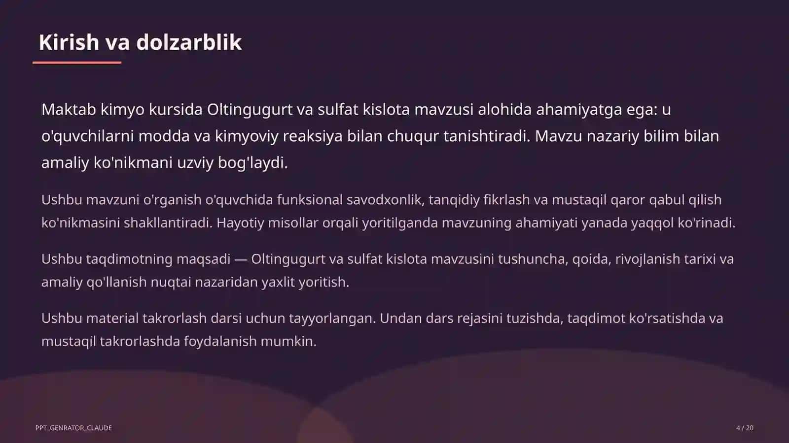 Oltingugurt va sulfat kislota (9-sinf) 4