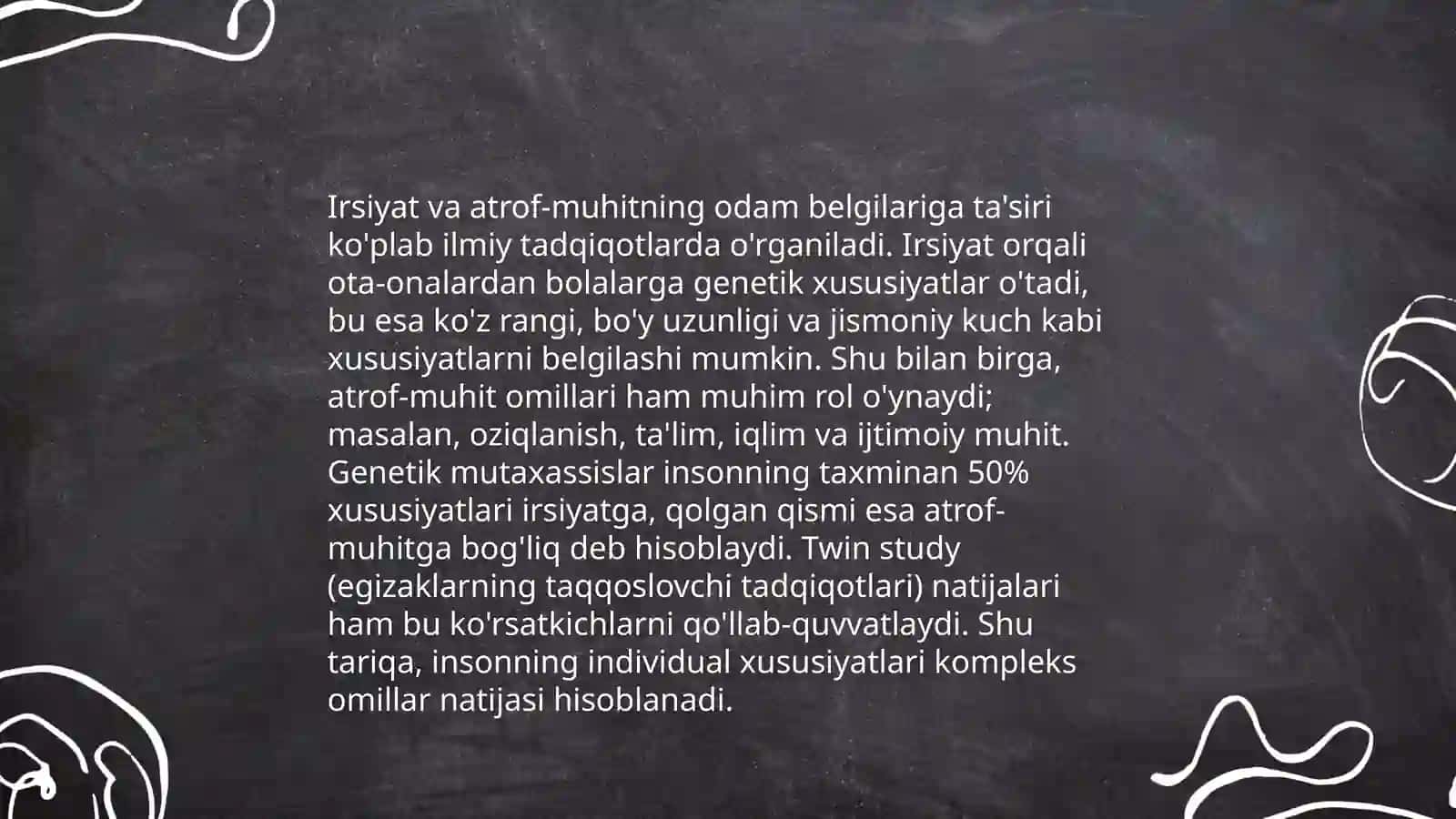 Odam belgilarining irsiylanishi 4