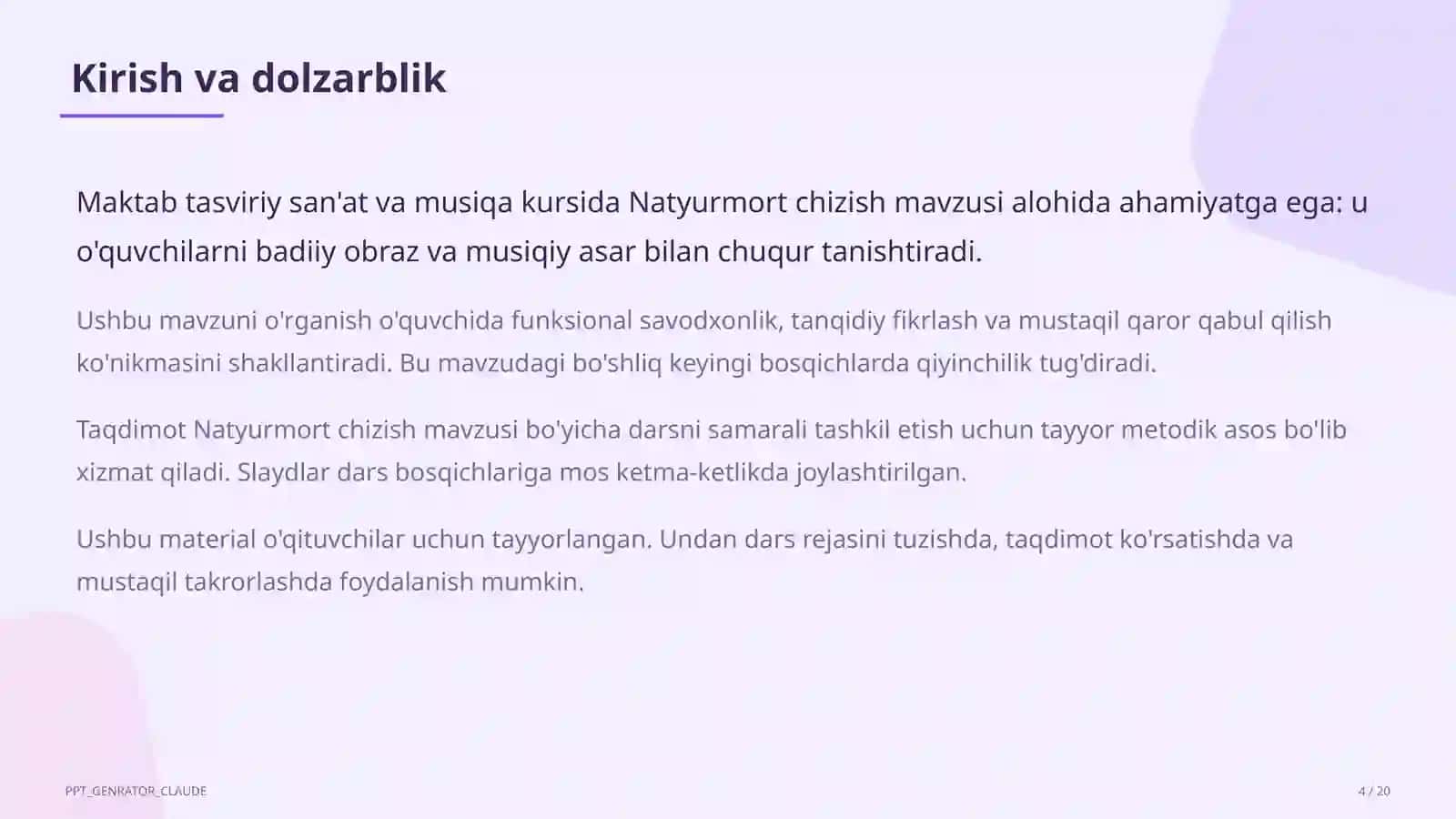 Natyurmort chizish (2-sinf) 4