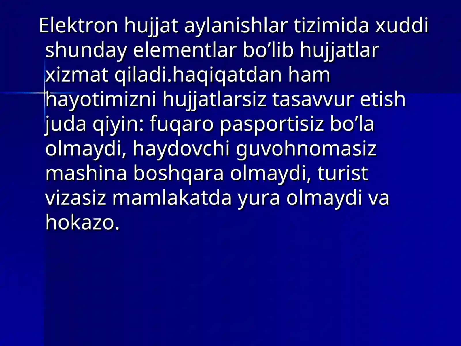Elektron hujjat aylanishlar tizimini yaratilish texnologiyasi 4