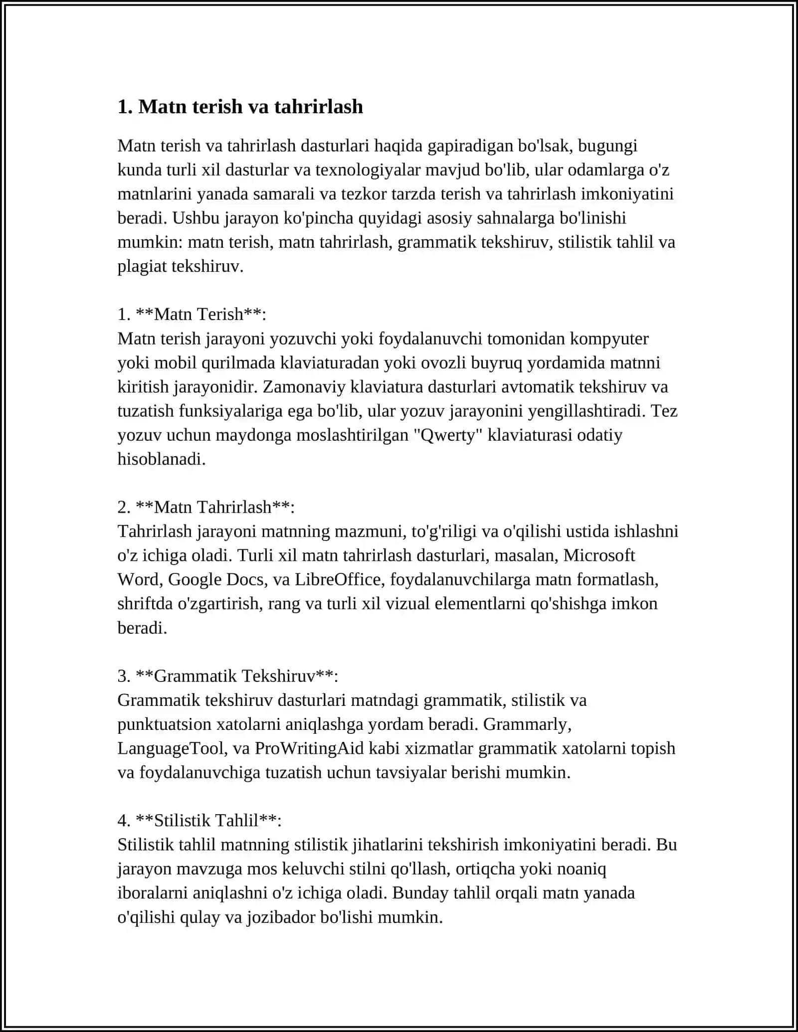 MICROSOFT WORD MUHARRIRINING KENG IMKONIYATLARIDAN FOYDALANISH 4