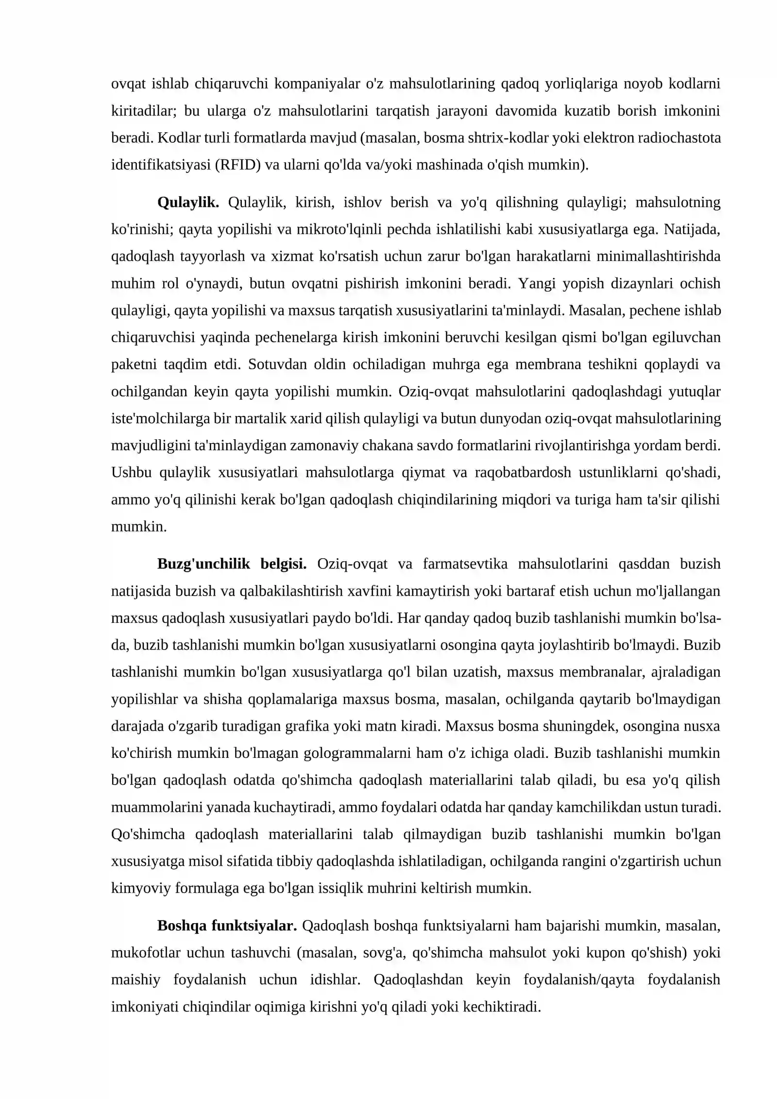 Oziq ovqat mahsulotlarini saqlashga paketlar. “Kimyoviy soatlar”ning xavfsiz varianti. 4