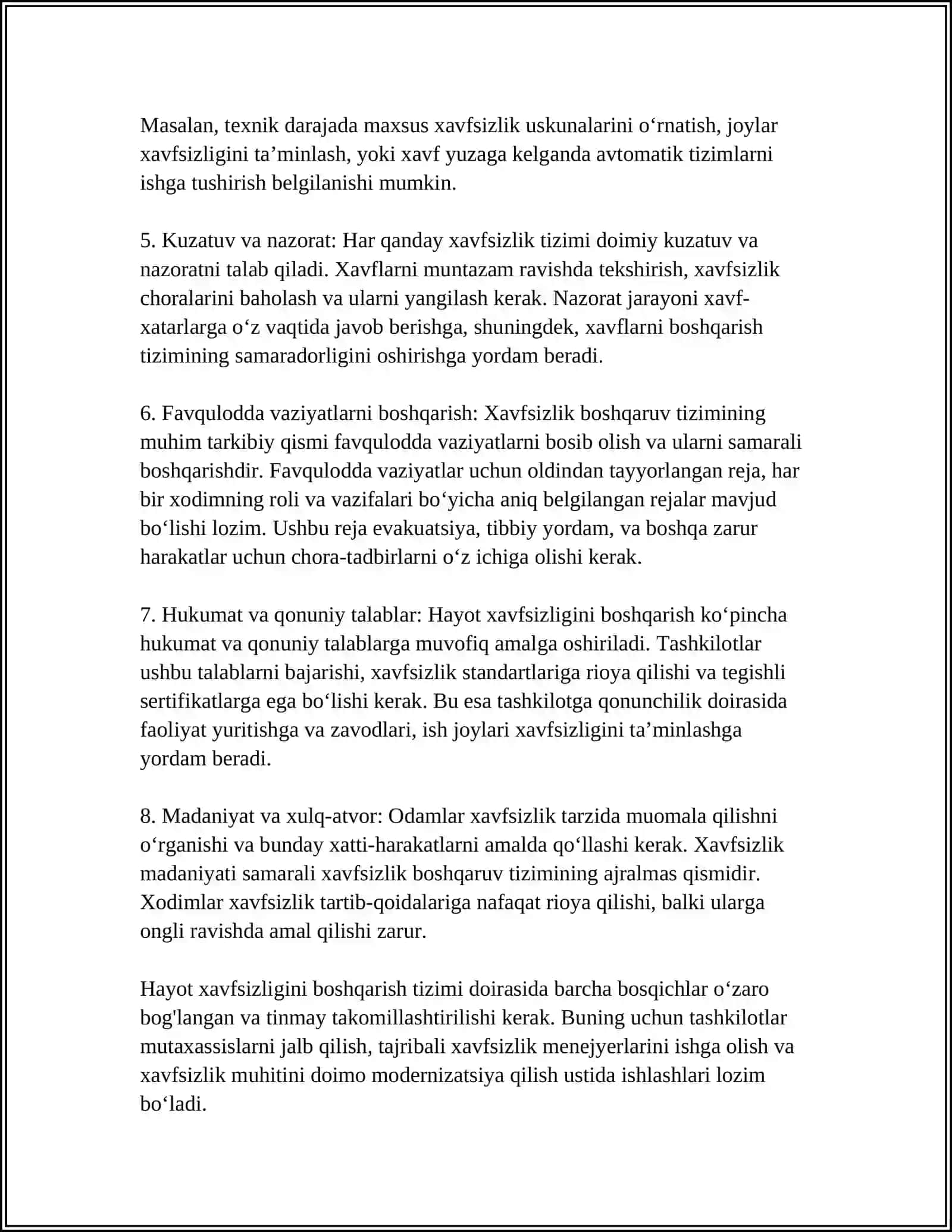 HAYOT XAVFSIZLIGINI BOSHQARISH 4
