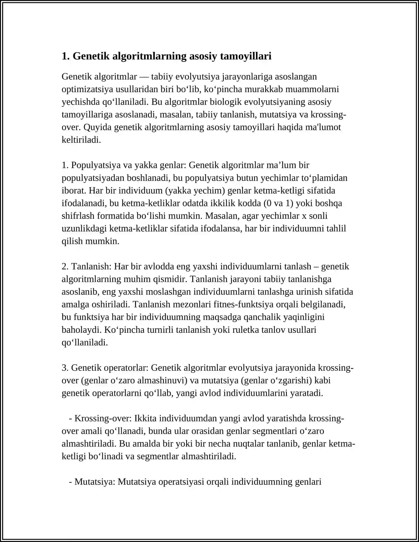 JINSNI SUNIY BOSHQARISH VA UNING YECHIMINI TOPISHDA GENETIK USULLARDAN FOYDALANISH 4