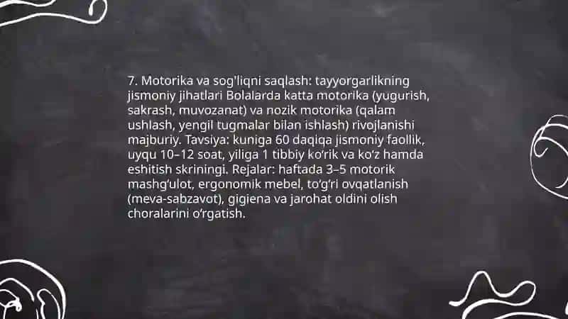 Davlat talablari asosida bolalarnni maktabga tayyorlash 4