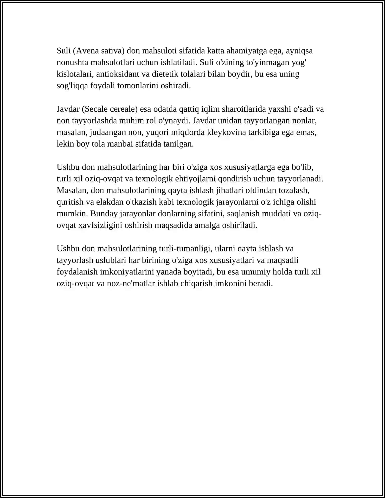 DON MAHSULOTLARI VA ULARNI QAYTA ISHLASH TEXNOLOGIYASI 4