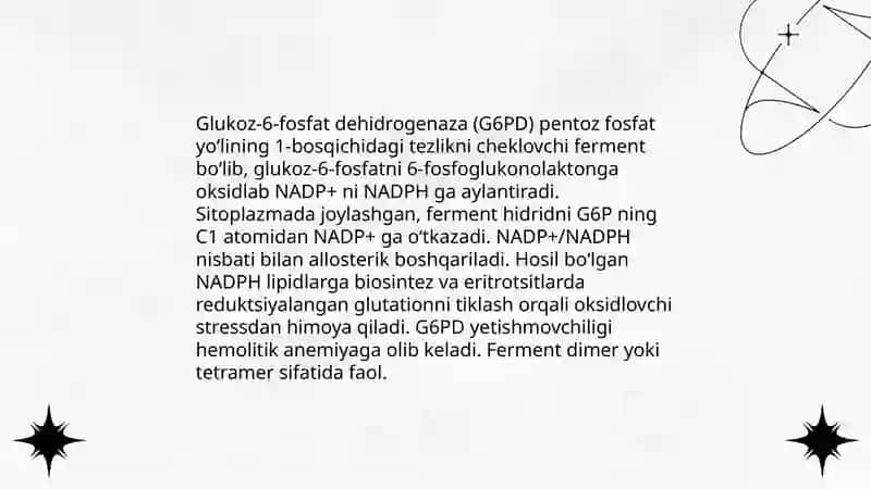 Uglevodlarni petoza fosfat yoʻli bilan oksidlanishi 4