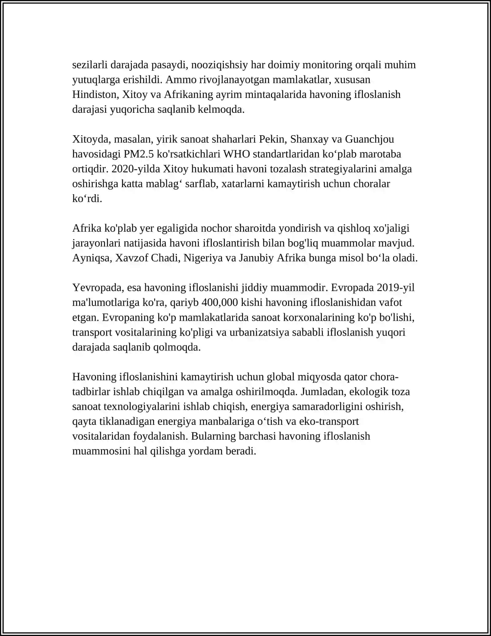 GLOBAL, MAHALLIY, MINTAQAVIY MIQYOSDAGI MUSMMOLAR.SMAK KISLOTALI YOMGʻIRLAR 4