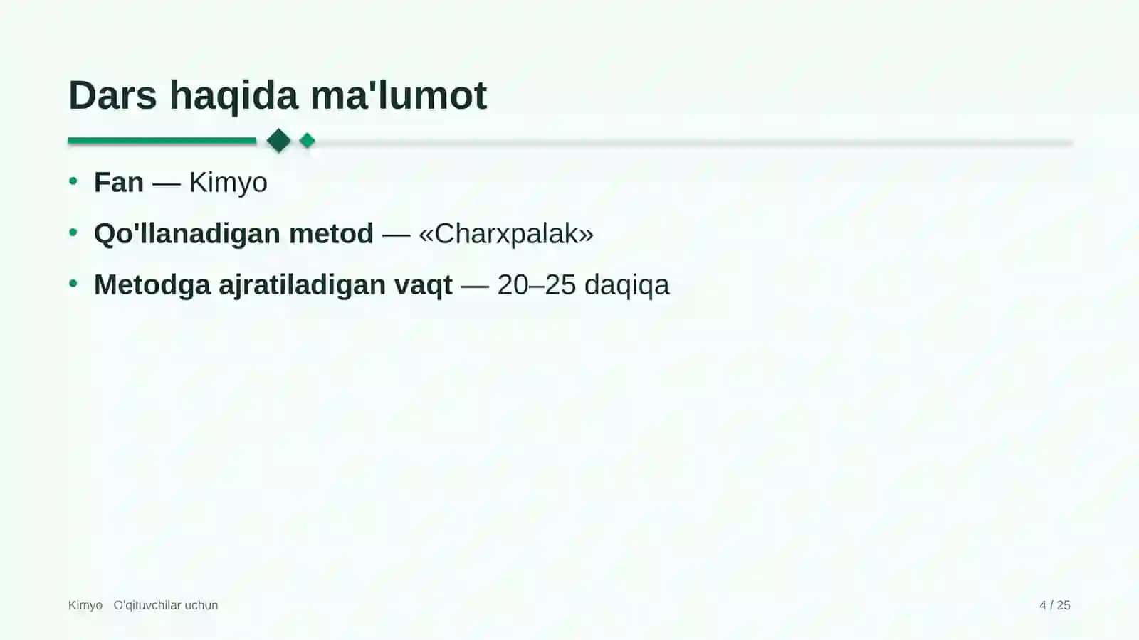 kimyo darslarida charxpalak metodidan foydalanish 6278 4