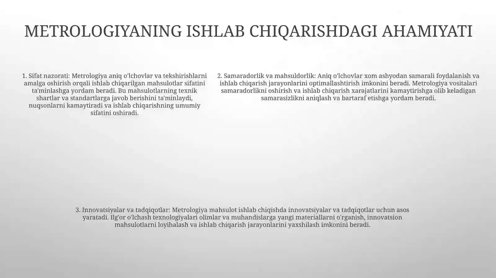 Metrologiya va Ishlab Chiqarish 4