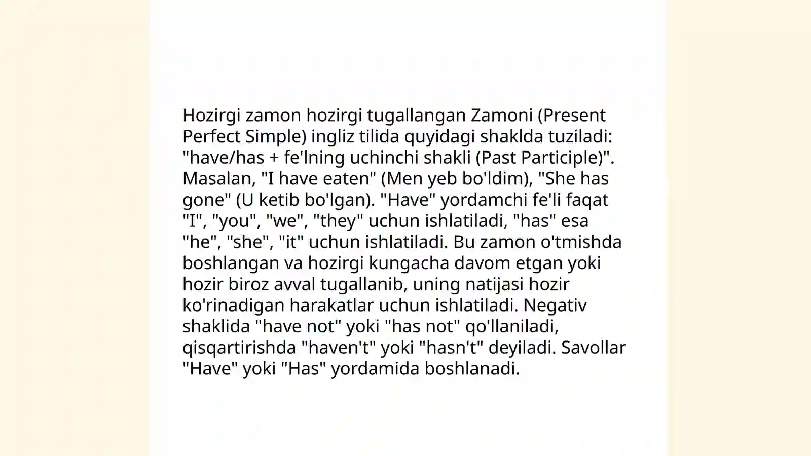 Present Perfect Simple 4