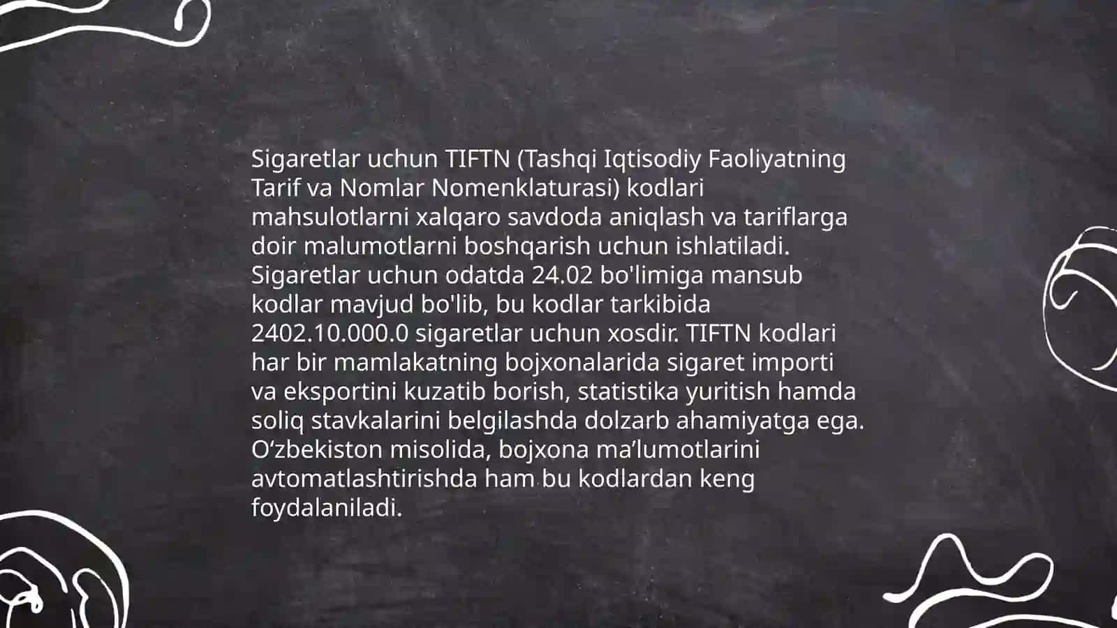 Tamaki mahsulotlarni TIFTN asosida tasniflash 4