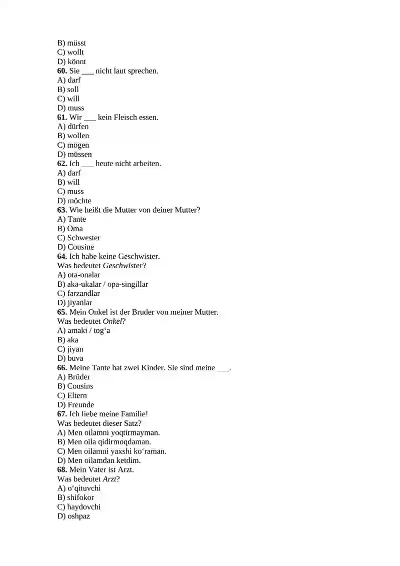 Präsens Conjugation Exercises in German 4