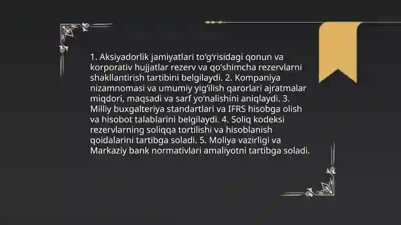 Qoʻshimcha rezerv va rezerv kapitali 4