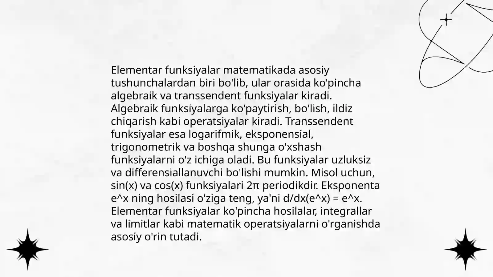 Asosiy elementar funksiyalar 4