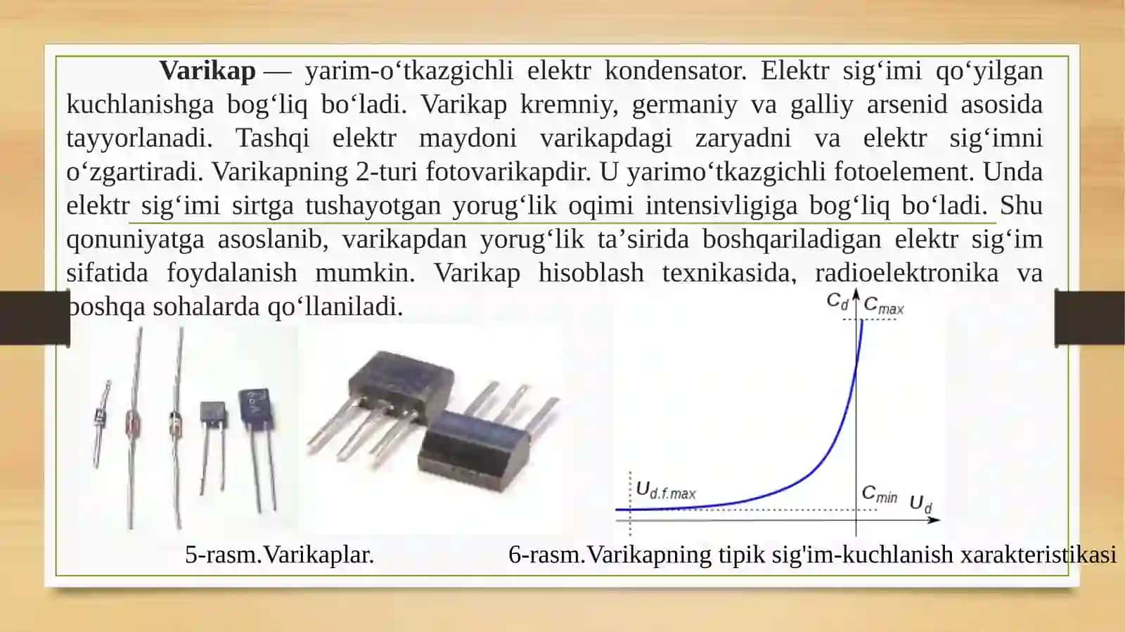 Stabilitron, varikap, tunnel diodi va generator diodlari. 4