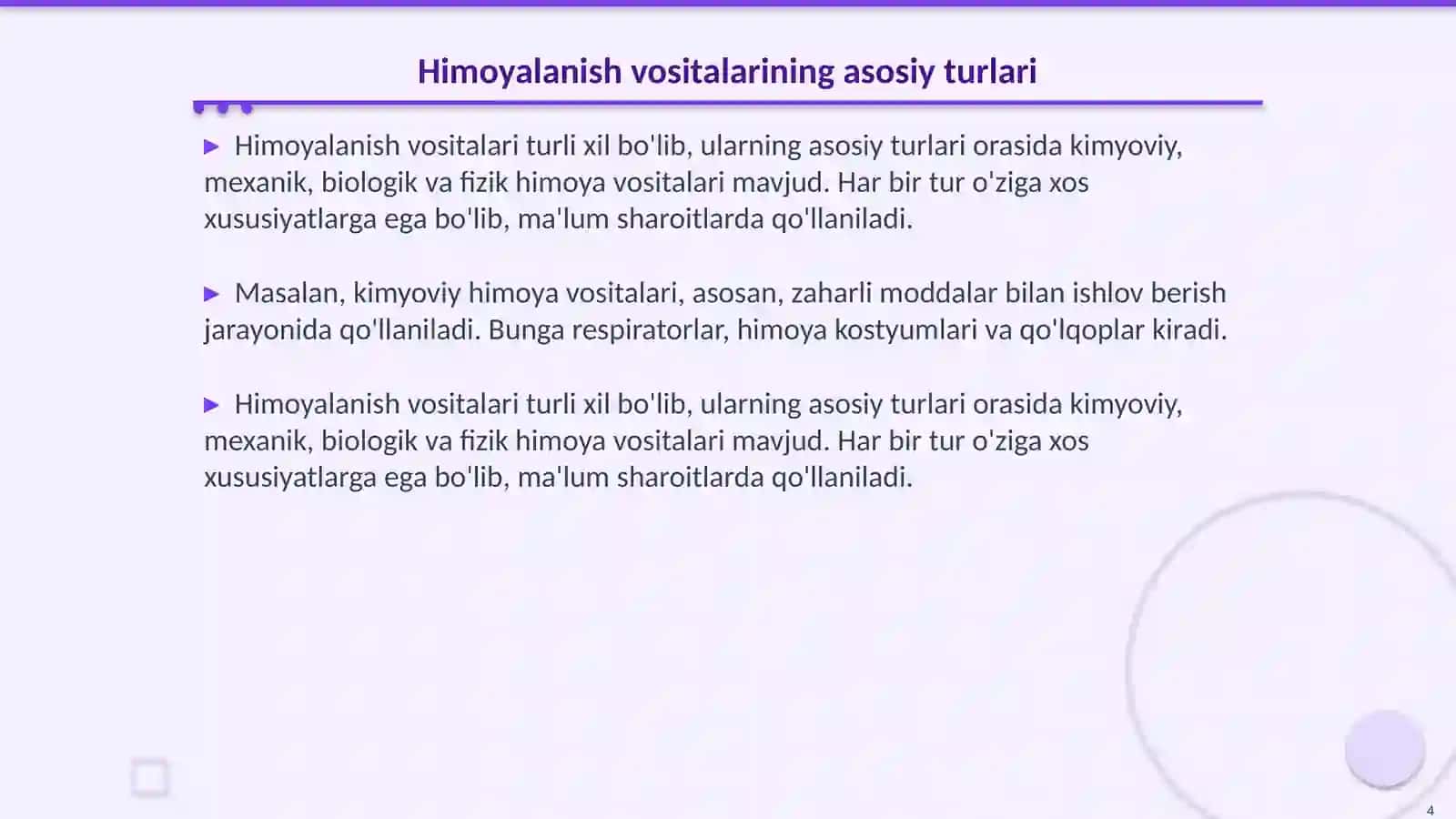 Shaxsiy himoyalanish vositalari 4