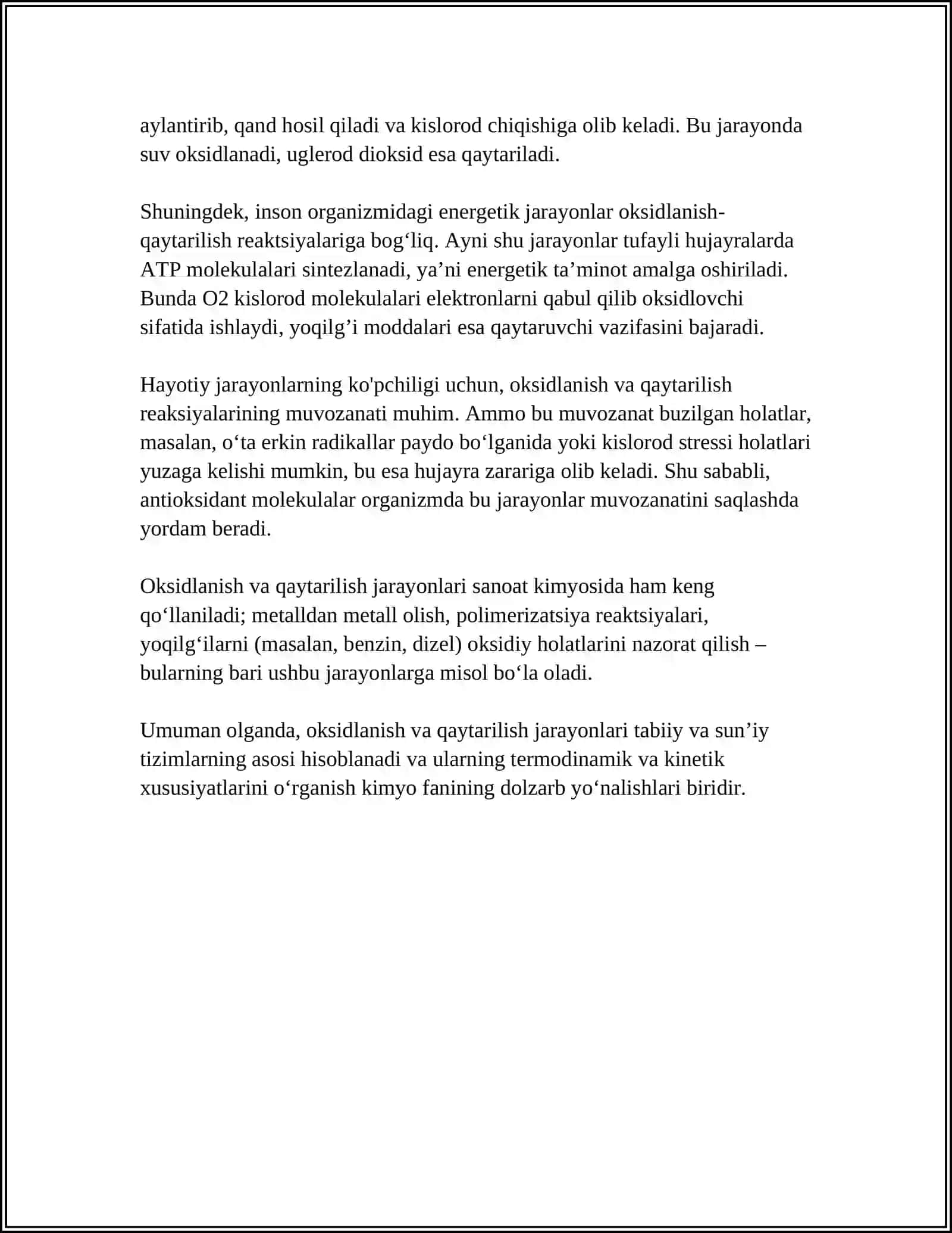 MAVZU: OKSIDLANISH QAYTARILISH REAKSIYALARINI ION ELEKTRON USULDA TENGLASHTIRISH 4