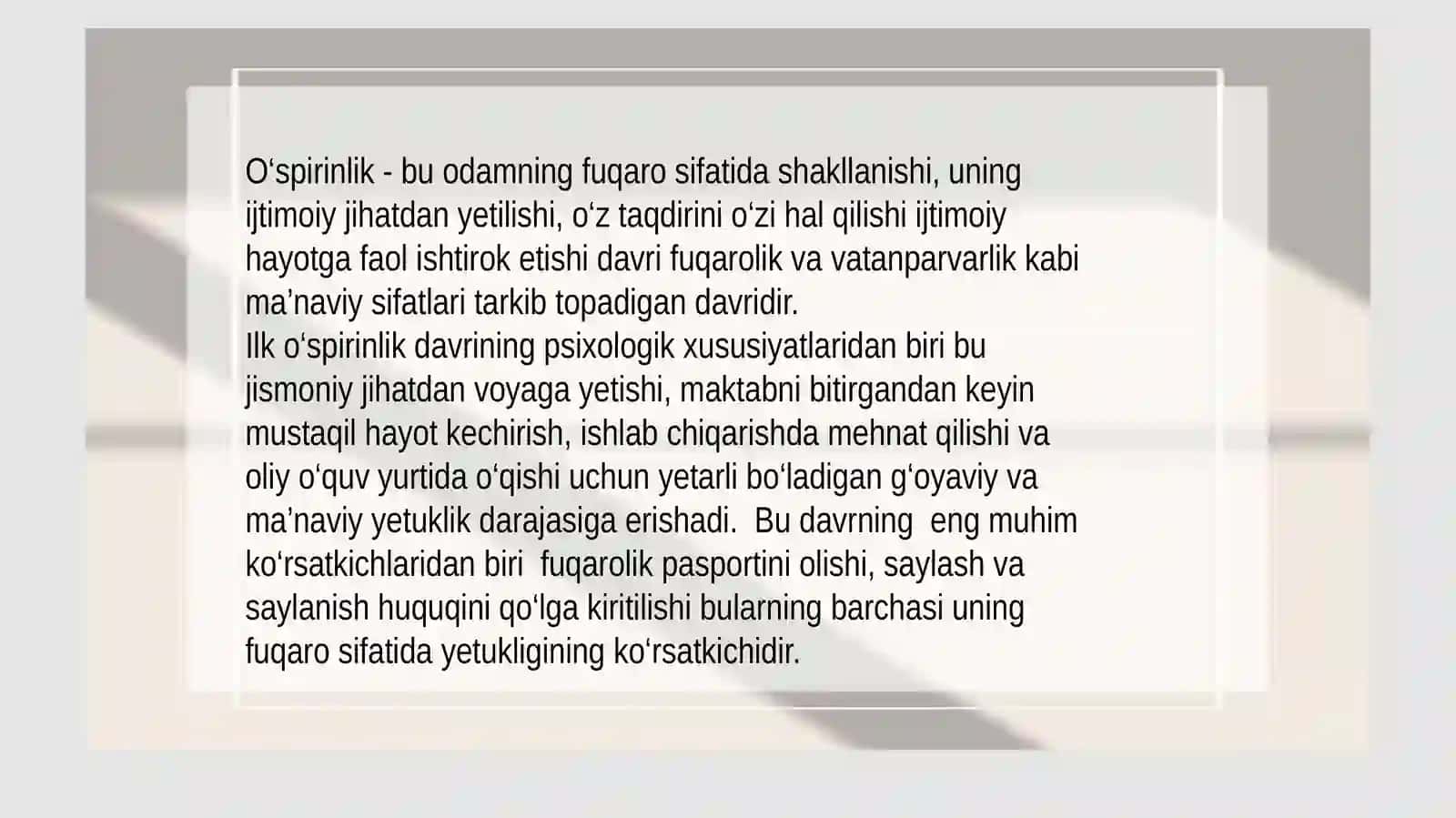 O‘spirinlikdavrining psixologik tavsifi 4