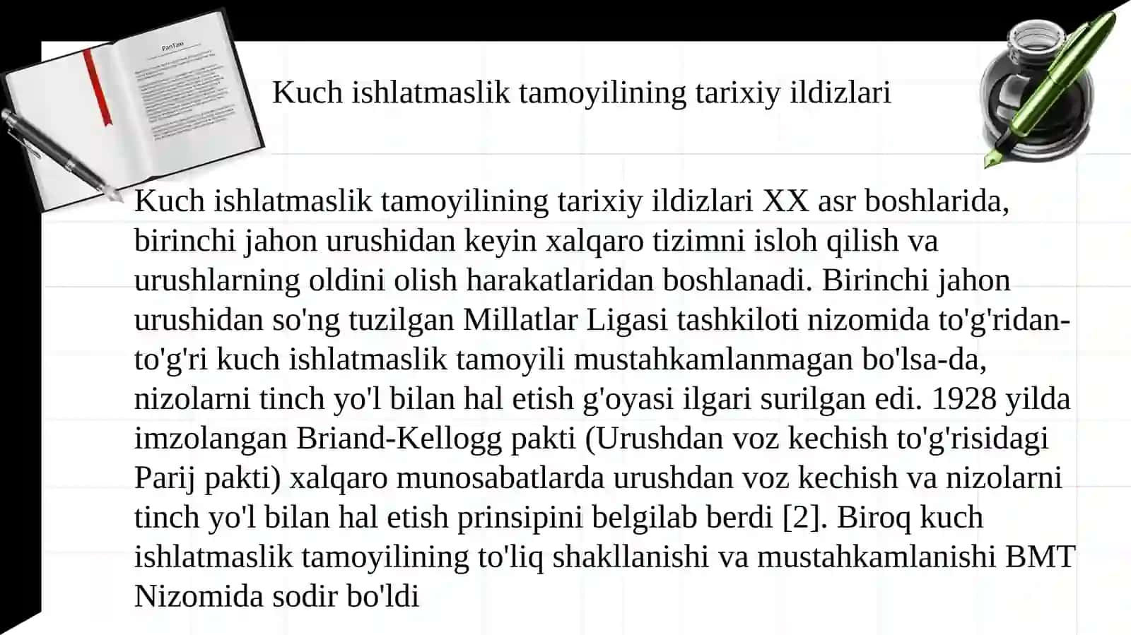 XALQARO HUQUQDA KUCH ISHLATMASLIK PRINSIPI 4