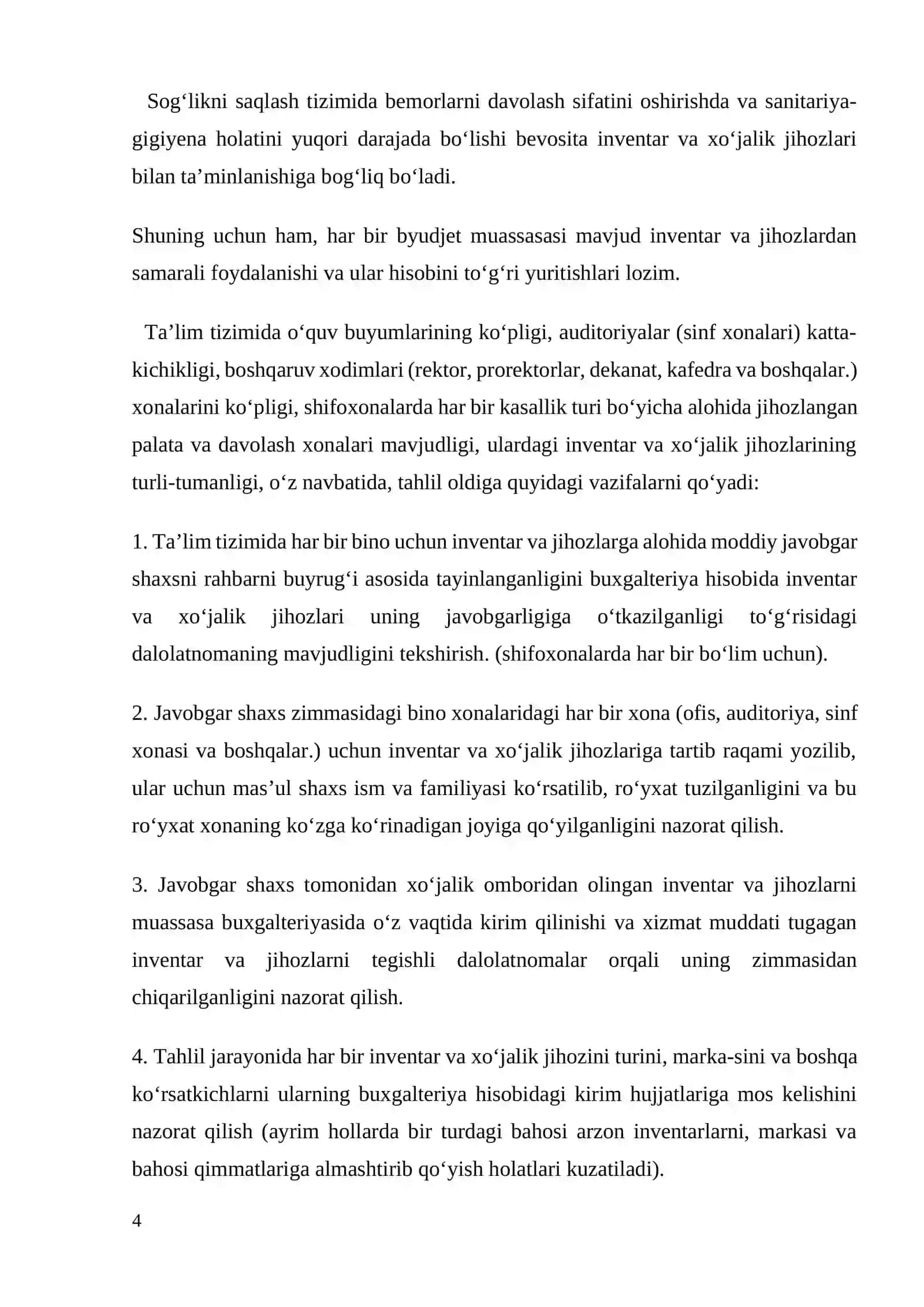 MA’SULYATI CHEKLANGAN JAMIYATLARDA  INVENTAR VA XO’JALIK JIHOZLARI HISOBI 4