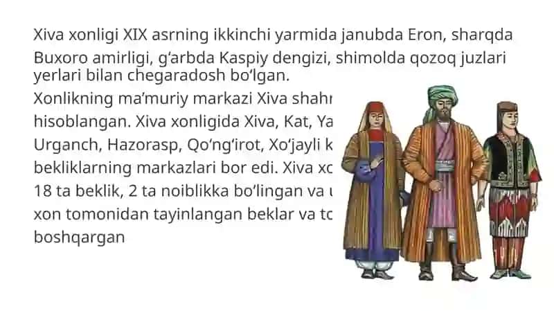 Rossiya imperiyasi bosqini arafasida Buxoro amirligi, Qo‘qon va Xiva xonliklaridagi ijtimoiy–siyosiy va iqtisodiy ahvol 4