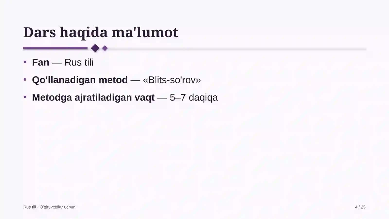 rus tili darslarida blits so'rov metodidan foydalanish 1017 4