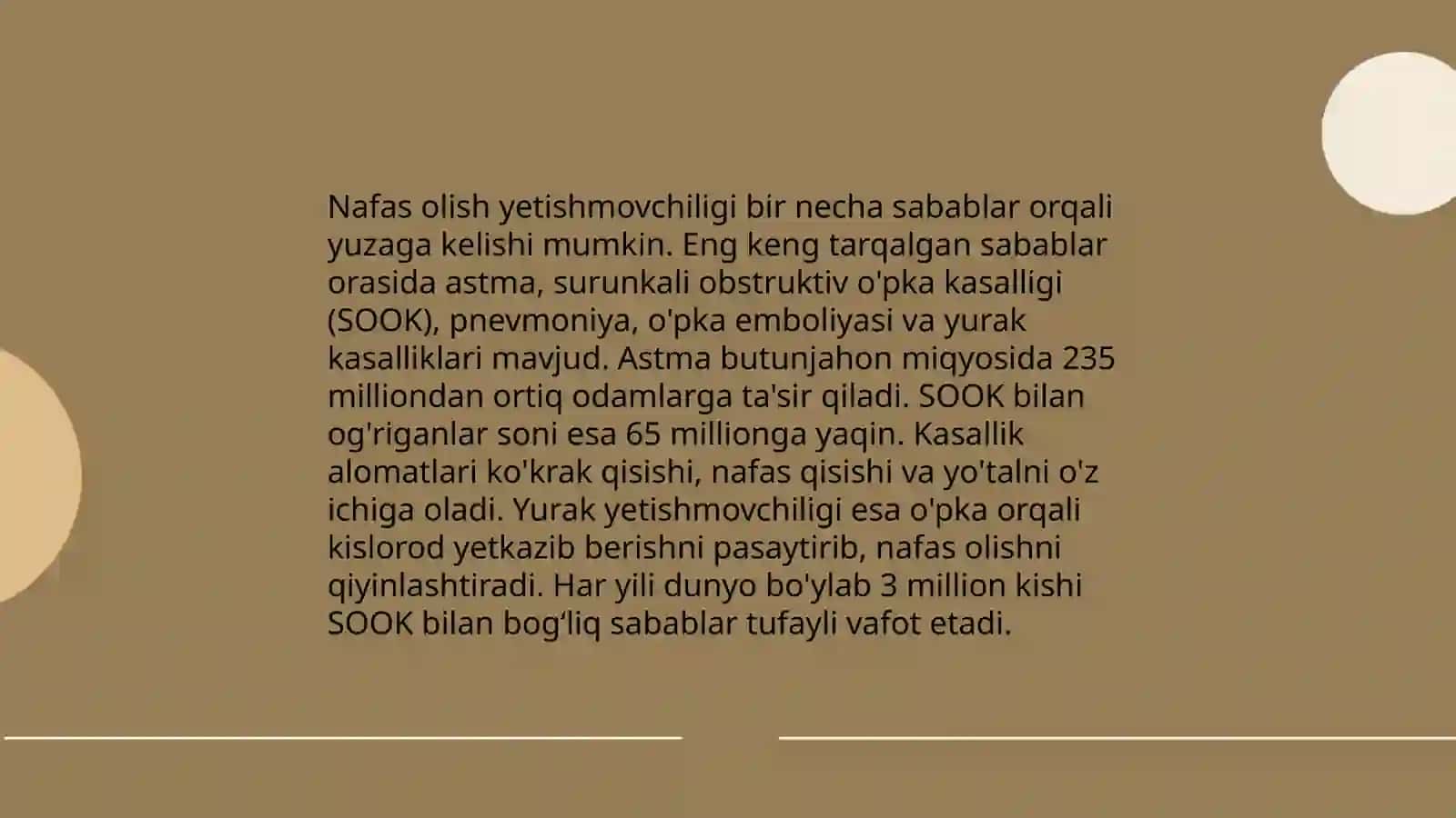 Nafas tizimi kasalliklari. Nafas tizimi kasalliklari bilan kasallangan bemorlarni parvarishi va ularni nazorati 4