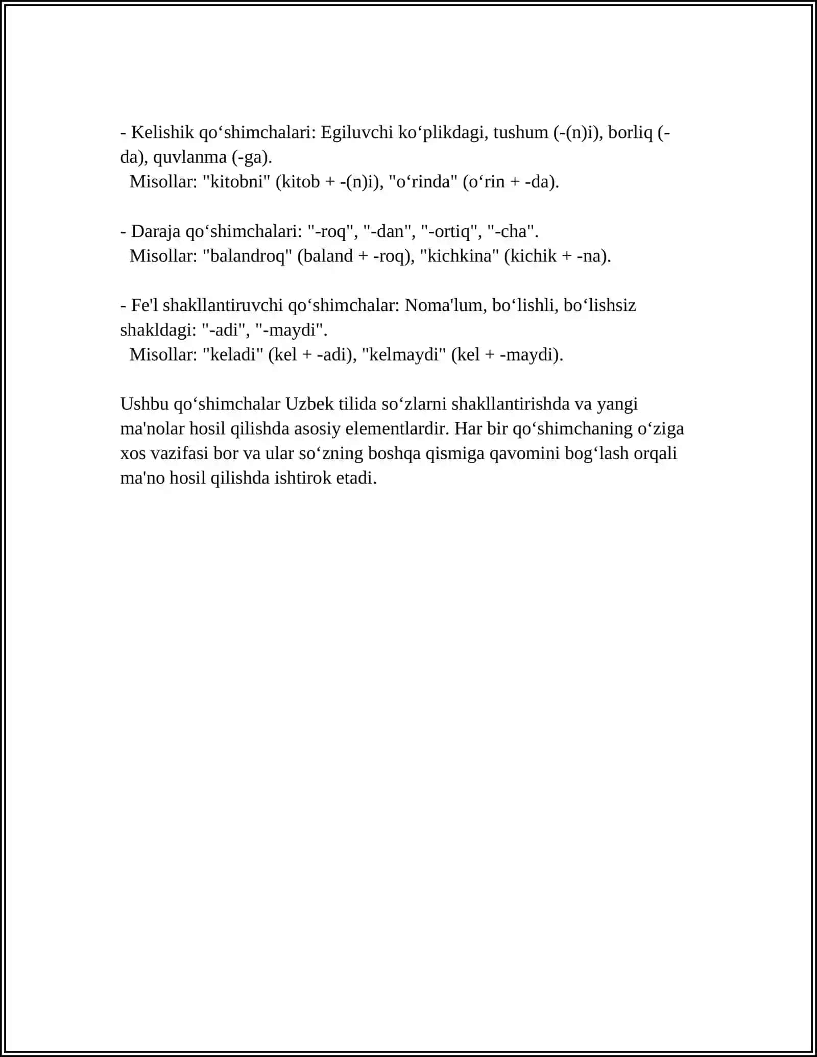 ANALYSIS OF SUFFIXES 4