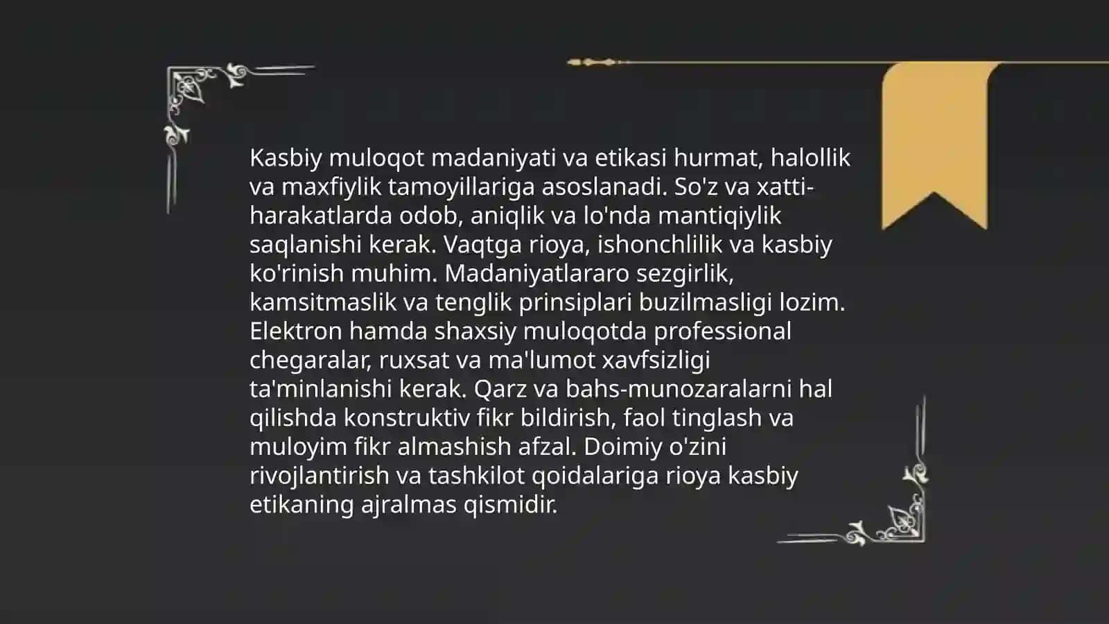 Kasbiy muloqot uslubiyati va qoidalar 4