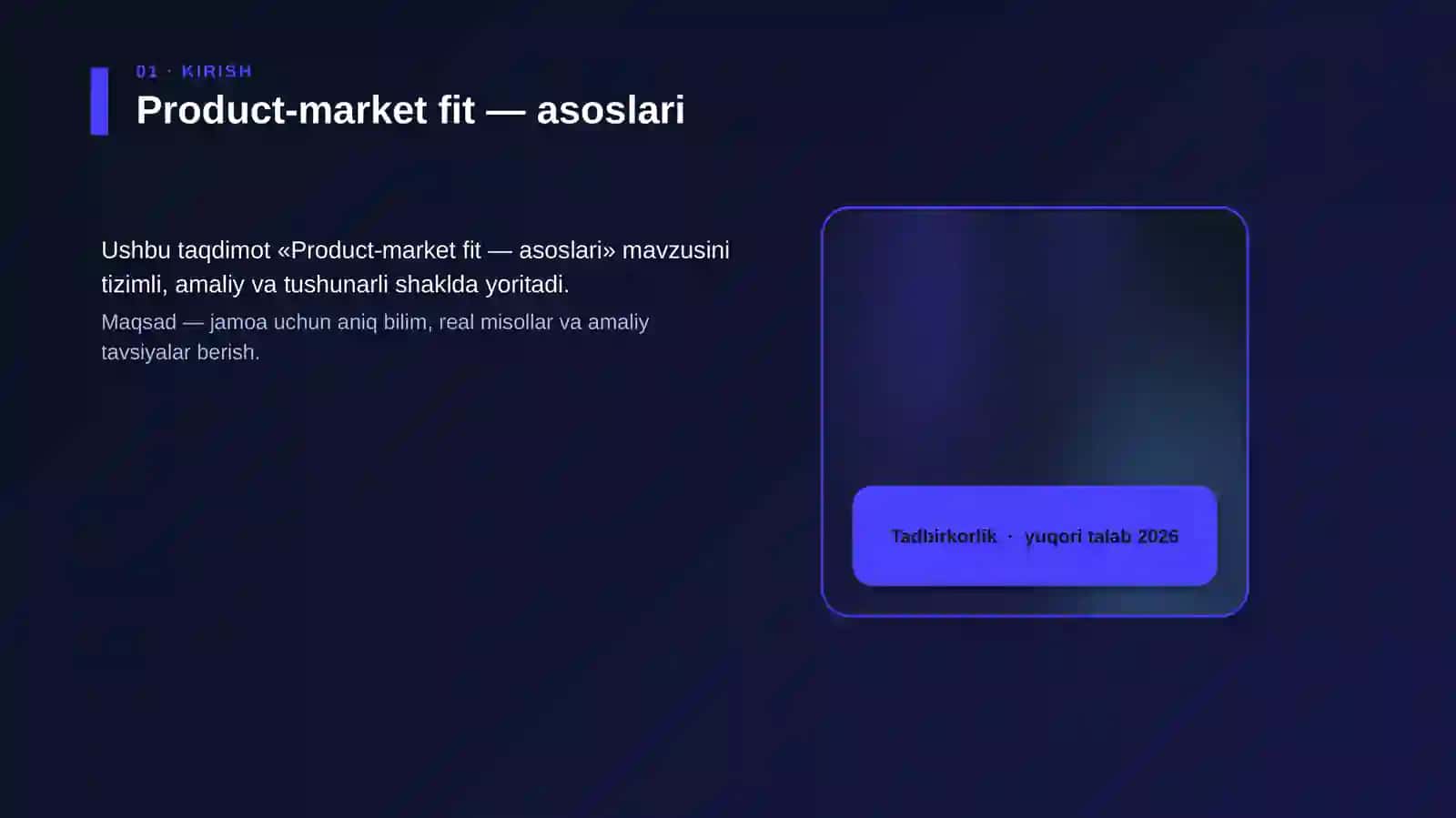 Product-market fit — asoslari 4