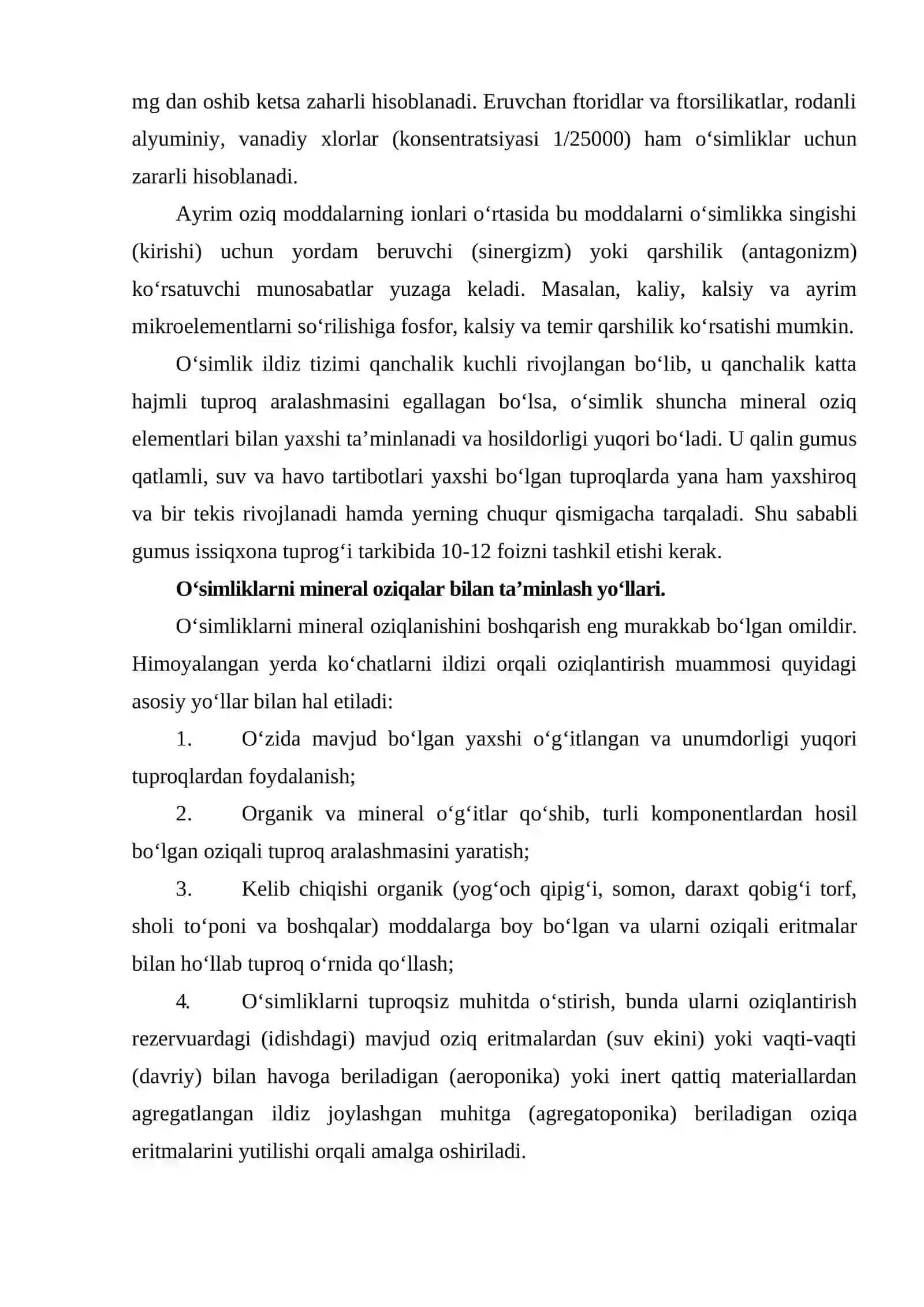 Sabzavot ko‘chatlari va ekinlarini gidropon uslubda yetishtirishda oziqlantirish 4