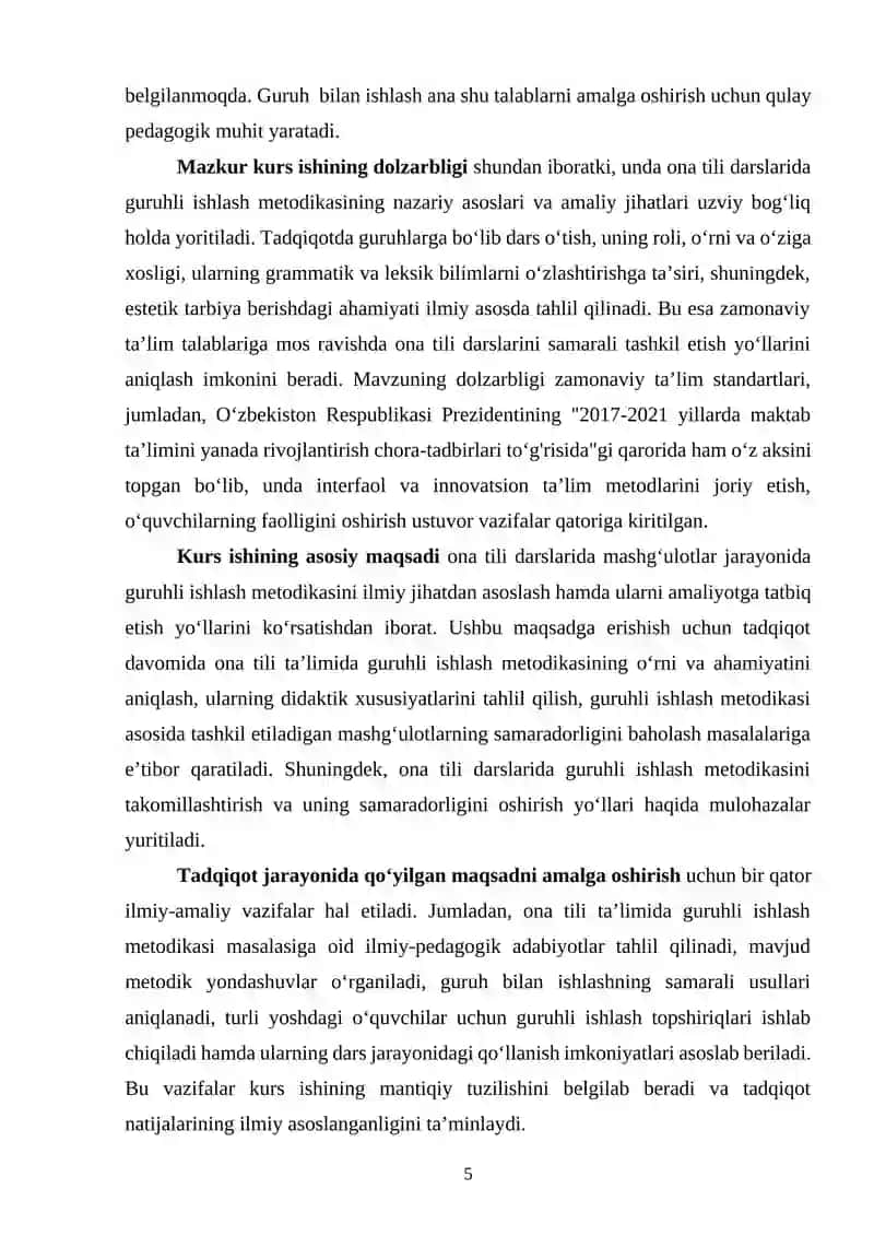 Ona tili darslarida guruhli ishlash metodikasini qo'llash 4