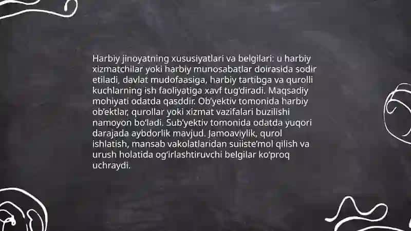Harbiy jinoyat haqida umumiy tushuncha va uning turlari 4