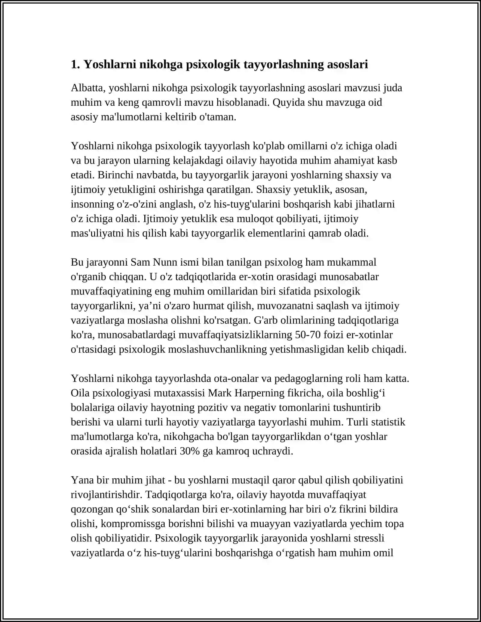 Yoshlarni oilaviy hayotga psixologik tayyorlash 4