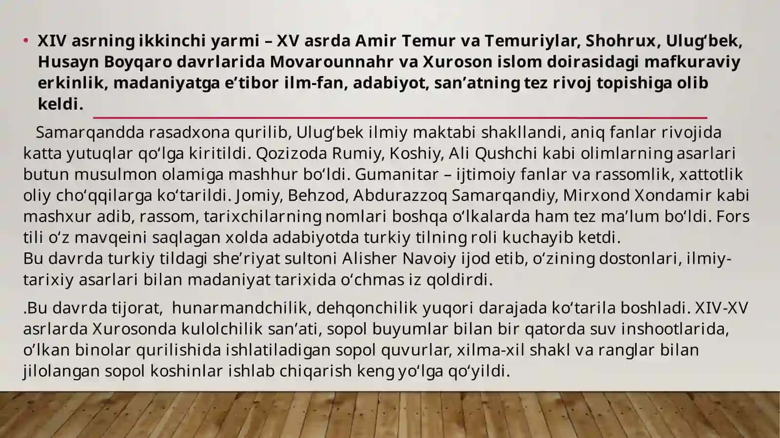 Temuriylar davrida (11Renessans)  ta’lim – tarbiya va g’oyalar taraqqiyoti 4
