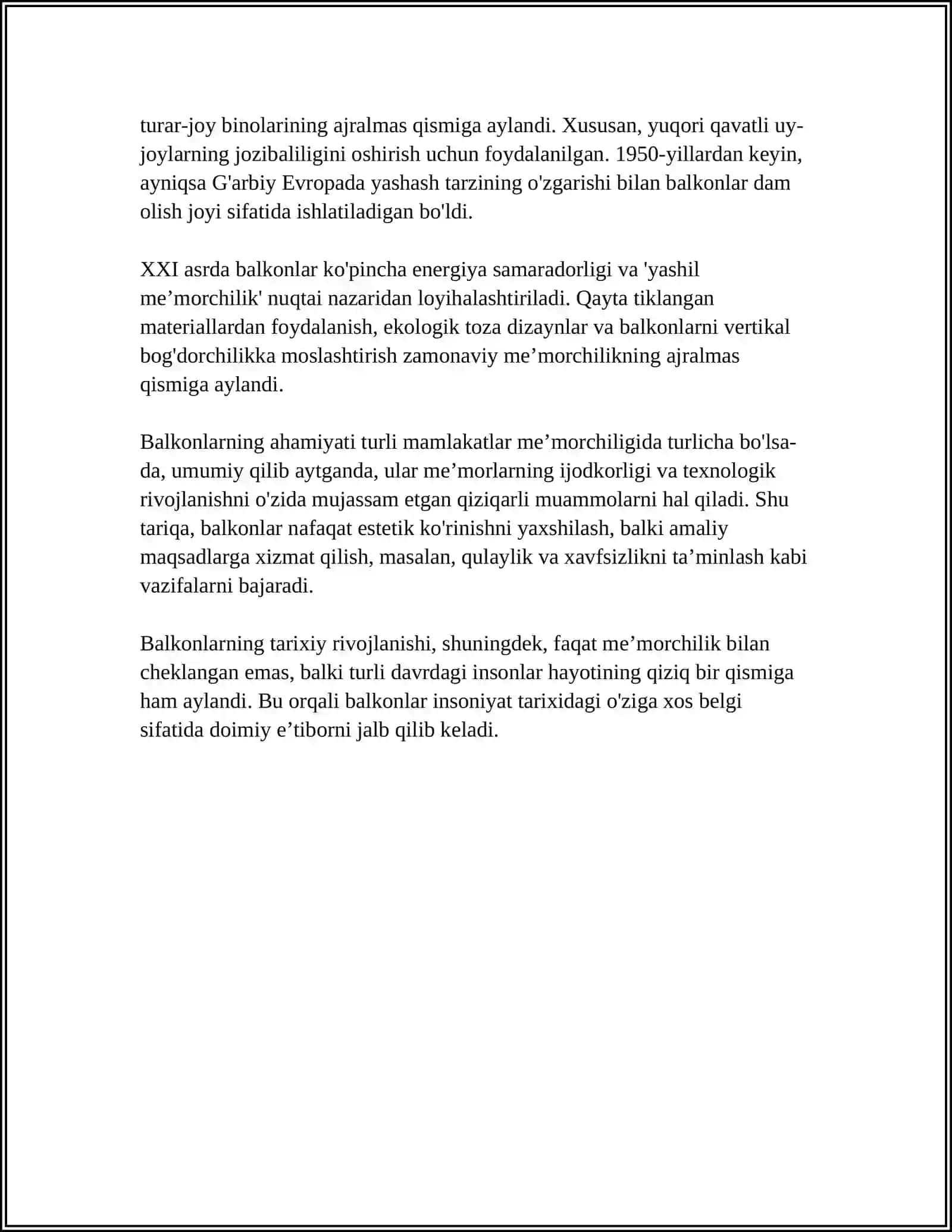 BALKONLAR, LODJALAR VA ERKERLAR 4
