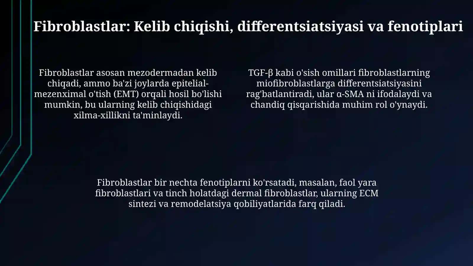 Fibroblastlarning jarohatlarning bitishi va chandiq hosil bo'lishdagi roli 4