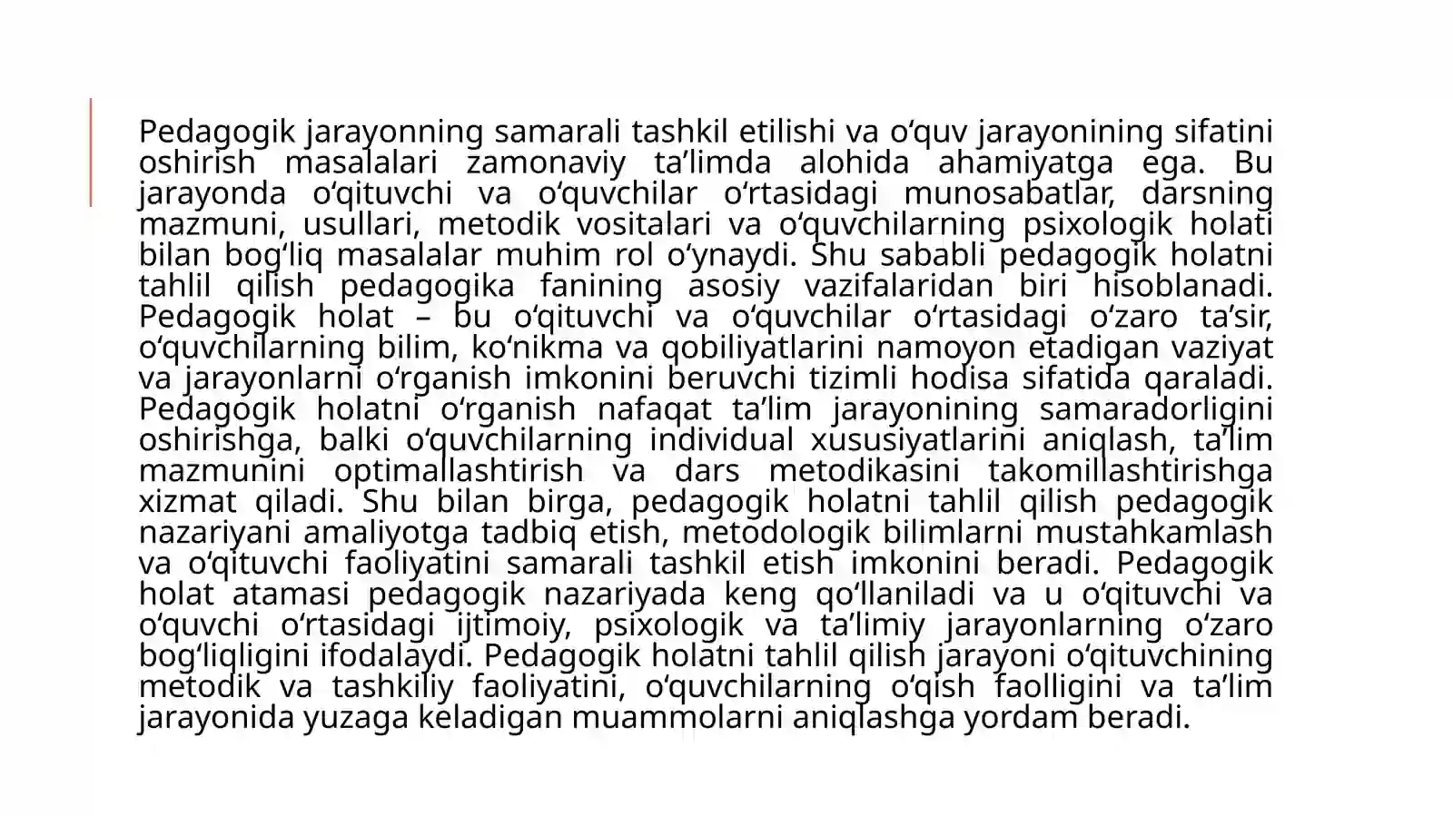 Pedagogik holatni tahlil qilish usullari 4