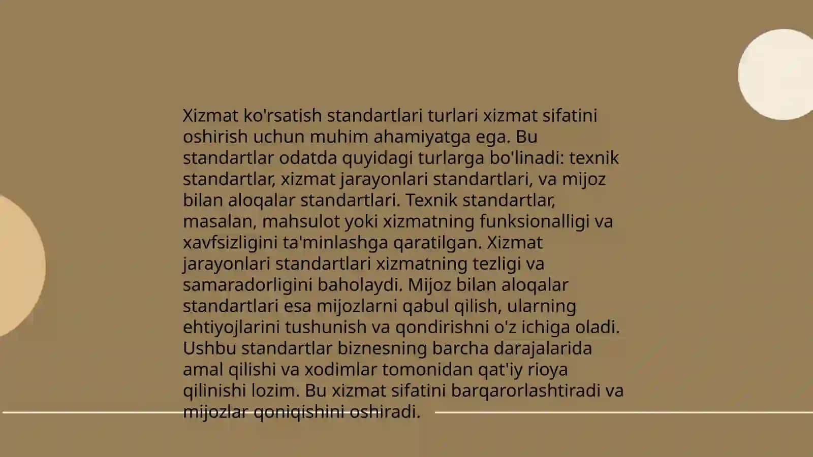 Standartlashtirilgan xizmatlar tushunchasi 4