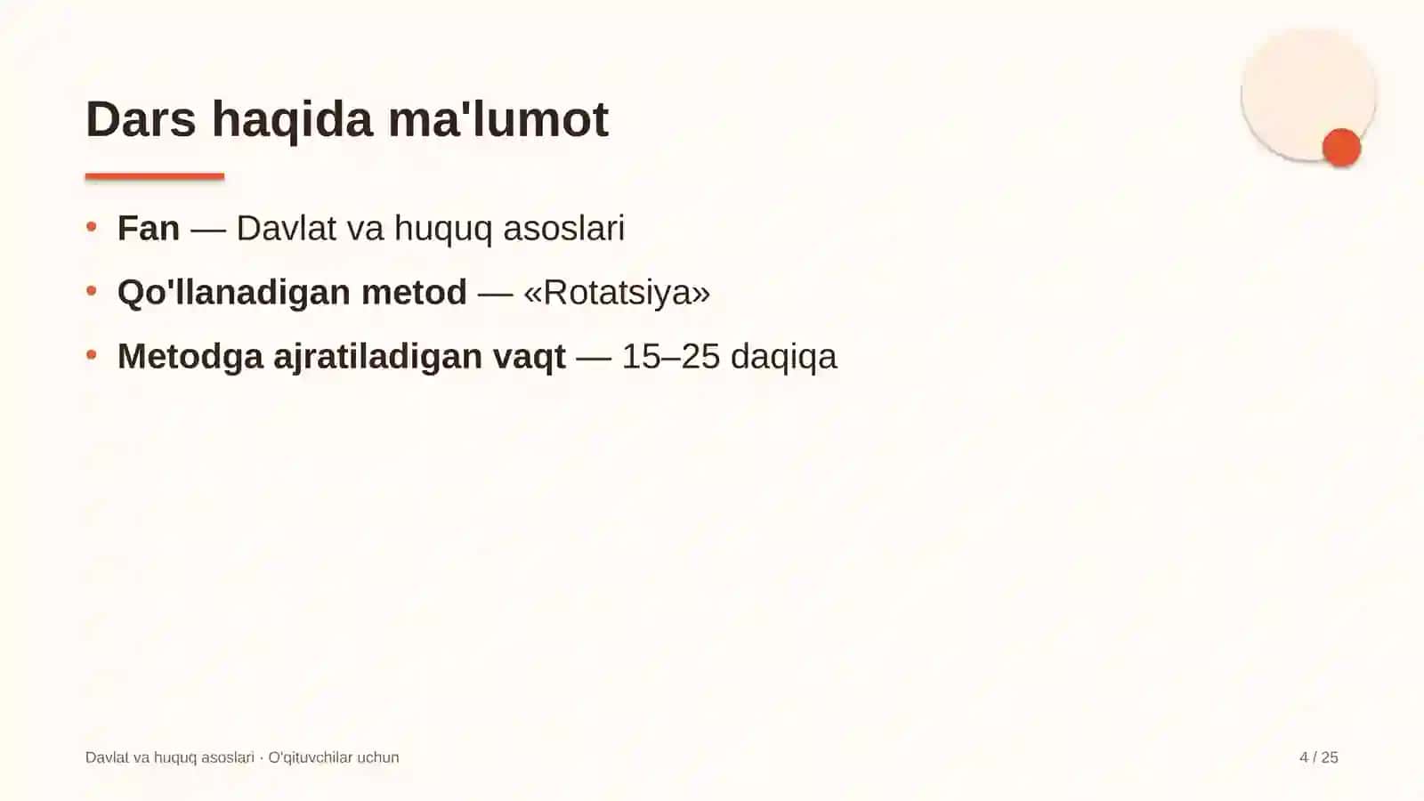 davlat va huquq asoslari darslarida rotatsiya metodidan foydalanish 5517 4