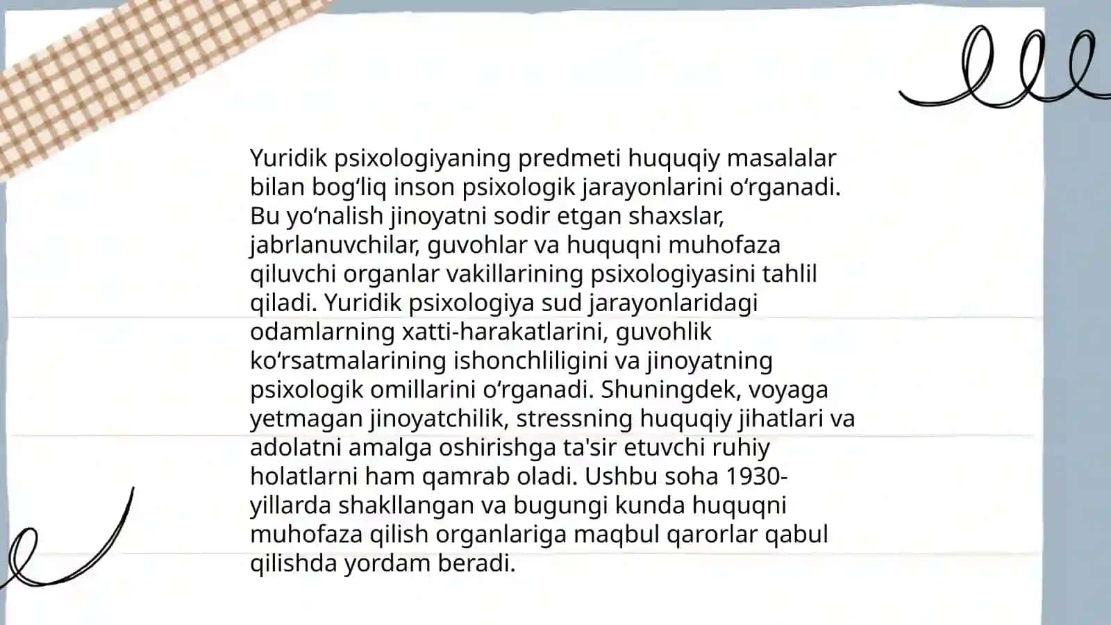 Yuridik Psixologiyaning Predmeti, Maqsad va Vazifalari 4